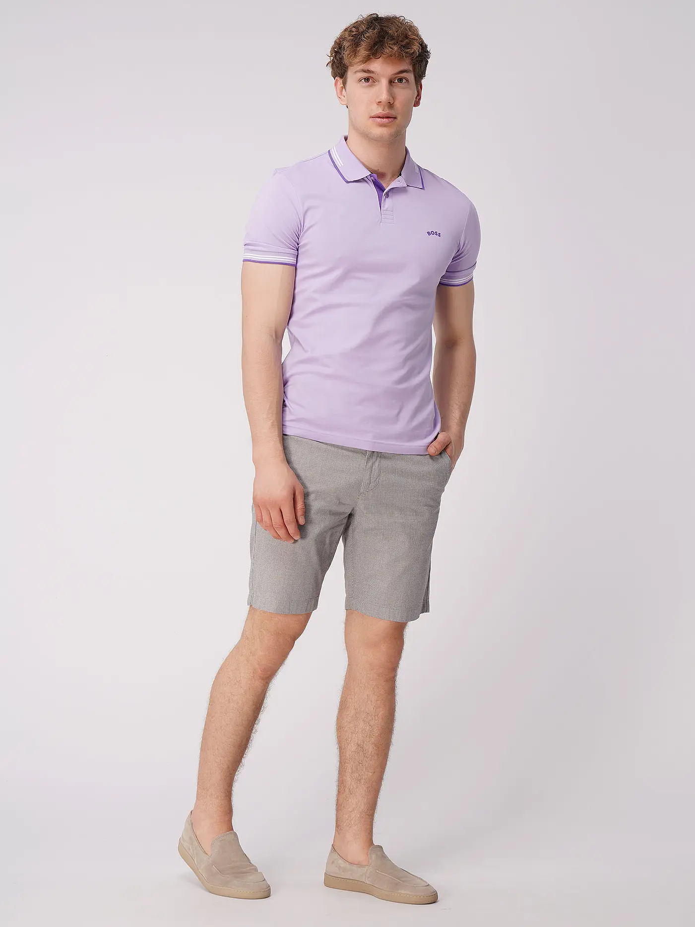 BOSS | Poloshirt Slim Fit Paul Curved | lila